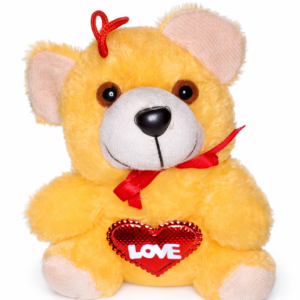 Yellow Teddy Bear with LOVE Heart